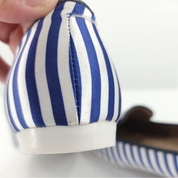 Arcopedico Womens Striped Flats Blue White Satin Slip-on Nautical Beachy Shoe 38 - Picture 12 of 16